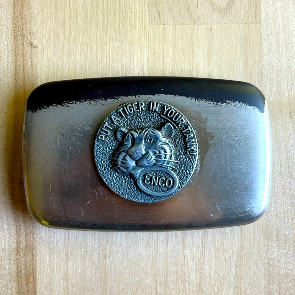 Vintage Enco “Put A Tiger in Your Tank” belt buckle